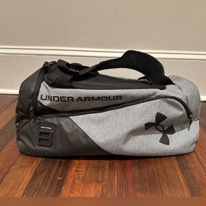 Under Armour Gray and Black Duffel Bag